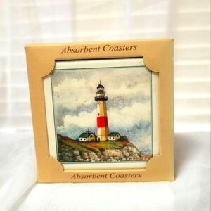 Tile Coaster Lighthouse Set of 4 NWT